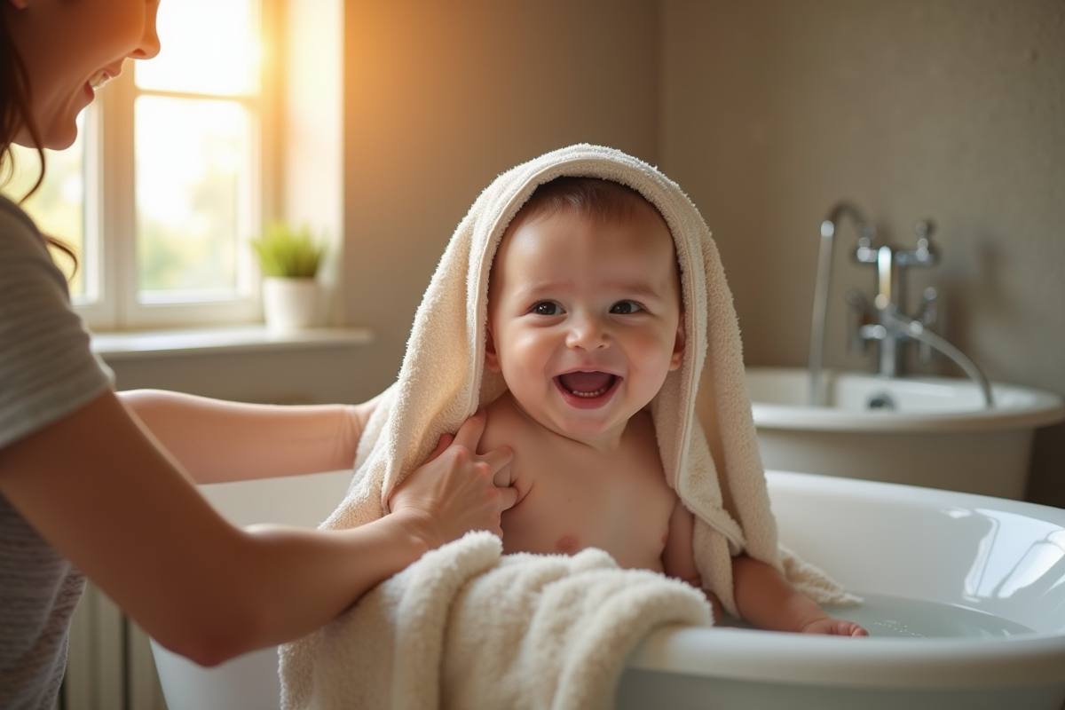 Les bienfaits de couvrir bébé pendant le bain